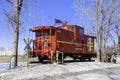 ATSF Sante Fe Caboose 999789 is on display at the Sante Fe Prairie Nature Preserve