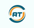 AT ATstract Letter logo Design. AT Initial Logo design Monogram for business and company.AT logo, AT letter logo design. Royalty Free Stock Photo