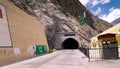 Attabad Tunnel In The Mountains Of Korakoram Highway At Attabad