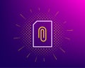 Attach Document line icon. File sign. Vector Royalty Free Stock Photo