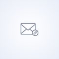 Attach envelope, vector best gray line icon