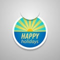 Attach happy holidays sticker. Royalty Free Stock Photo