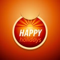 Attach happy holidays sticker. Royalty Free Stock Photo