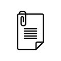 Black line icon for Attach, add and stationary