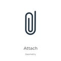 Attach icon vector. Trendy flat attach icon from geometry collection isolated on white background. Vector illustration can be used Royalty Free Stock Photo