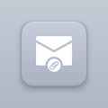 Attach Mail button, best vector Royalty Free Stock Photo