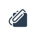 attach, paper clip solid flat icon. vector illustration Royalty Free Stock Photo