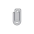Attach, paper clip thin line icon. Linear vector symbol
