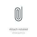 Attach rotated icon vector. Trendy flat attach rotated icon from ultimate glyphicons collection isolated on white background. Royalty Free Stock Photo