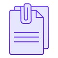 Attached document flat icon. Papers with clip blue icons in trendy flat style. Sheets gradient style design, designed