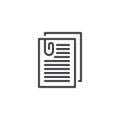 Attached document paper outline icon