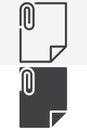 Attached file line and solid vector icon set Royalty Free Stock Photo
