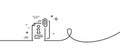 Attached info line icon. Information guide sign. Continuous line with curl. Vector