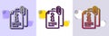 Attached info line icon. Information guide sign. Halftone dotted pattern. Vector