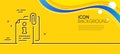 Attached info line icon. Information guide sign. Minimal line yellow banner. Vector