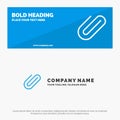 Attachment, Binder, Clip, Paper SOlid Icon Website Banner and Business Logo Template