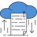 Attachment file document vector cloud compute icon Royalty Free Stock Photo