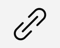 Attachment Link Icon. Chain Connection Attach Email File Network Connect Black White Line Sign Symbol EPS Vector