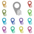 Attachment, location multi color icon. Simple glyph, flat vector of location icons for ui and ux, website or mobile application