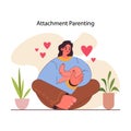 Attachment parenting. Secure attachment style in parents and kid relationship