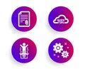 Attachment, Quick tips and Winner podium icons set. Work sign. Attach file, Helpful tricks, First place. Vector