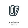 Attachment vector icon on white background. Flat vector attachment icon symbol sign from modern education collection for mobile Royalty Free Stock Photo