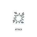 Attack concept line icon. Simple element Royalty Free Stock Photo