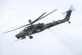 Attack helicopter Mi-28NM (RF-13490, Night hunter) in flight Royalty Free Stock Photo