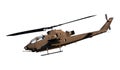 Attack helicopter side view isolated Royalty Free Stock Photo