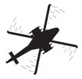 Attack helicopter Silhouette Royalty Free Stock Photo