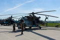 Attack helicopter with transport capabilities Mil Mi-24 Hind.