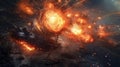 Attack ships on fire off the shoulder of orion. Generative AI