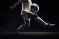 competition soccer stadium football kick sport goal ball game foot. Generative AI. Royalty Free Stock Photo