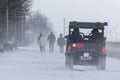 ATTACK OF WINTER - PROMENADA IN KOLOBRZEG Royalty Free Stock Photo