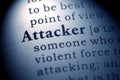 Definition of the word attacker Royalty Free Stock Photo