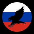 An attacking eagle symbolizing the aggressive, militant Russian Federation under Putin's rule. The predatory bird Royalty Free Stock Photo