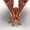 Attacus Atlas Large Saturniid Moth Sitting Pose Isolated on White Background 3D Illustration Royalty Free Stock Photo