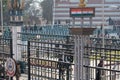 Closed India Pakistan border gates for the day at the Wagah Border Closing ceremony with Pakistan