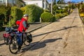 Attempting to cycle up the Baldwin Street