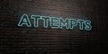 ATTEMPTS -Realistic Neon Sign on Brick Wall background - 3D rendered royalty free stock image