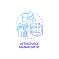 Attendance management blue gradient concept icon