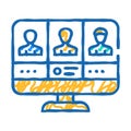 attendee networking icon doodle illustration Royalty Free Stock Photo