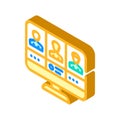 attendee networking isometric icon vector illustration Royalty Free Stock Photo