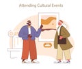 Attending cultural events concept.