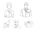 The attending physician, the nurse, the cardiogram of the heart, the dental chair. Medicineset collection icons in Royalty Free Stock Photo