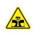 Attention angry boss. chief to yellow triangle. Office sign of C