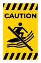 Attention Beach Safety Sign No Surfing Royalty Free Stock Photo