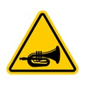 Attention beep Trumpet isolated. Caution hooter. Yellow triangle road sign