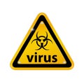 Attention Biohazard Virus Warning Sign - Realistic Vector Illust