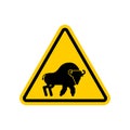 Attention Bison. Caution Aurochs. warning Zubr. Admonition Wild Royalty Free Stock Photo